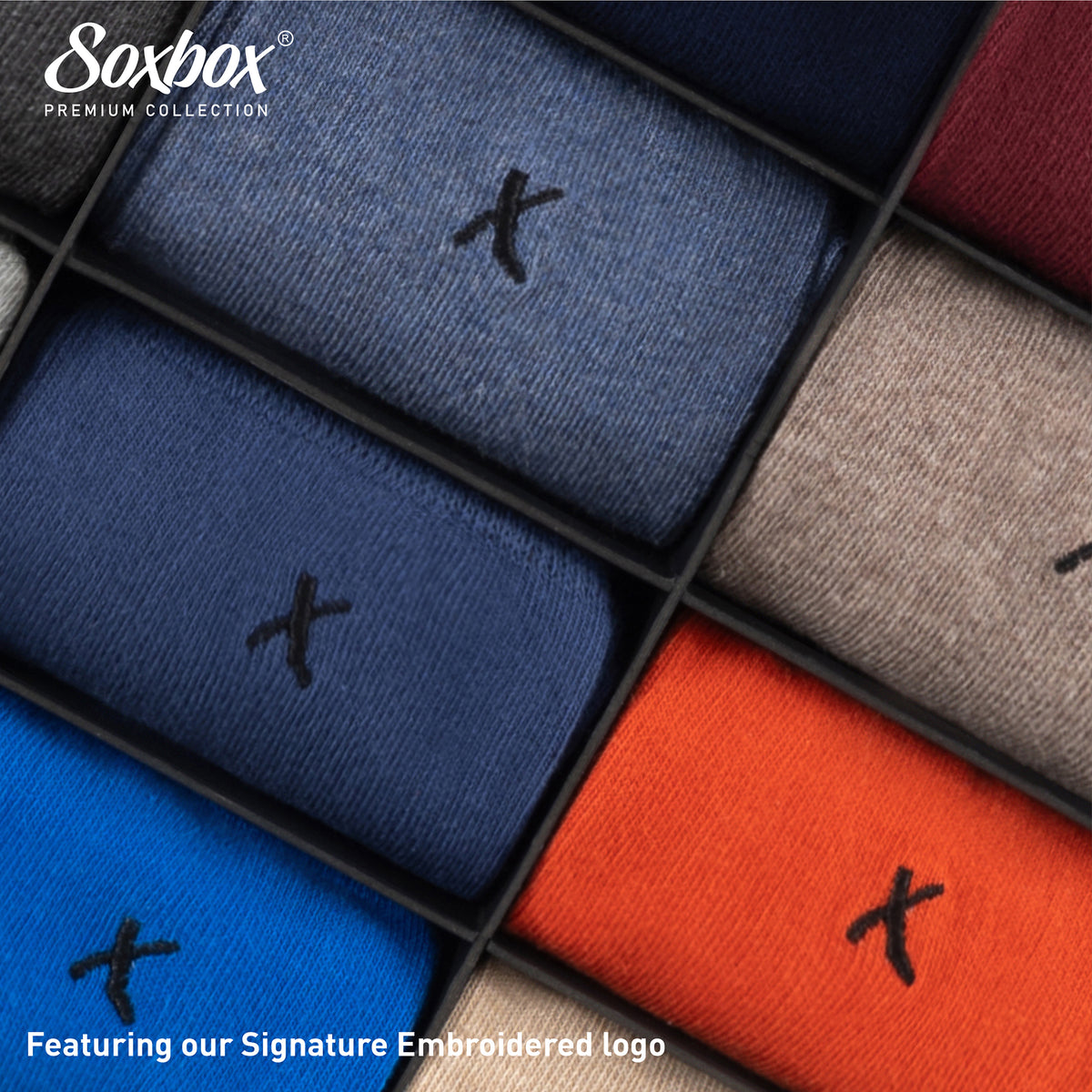 Mens 12PK Assorted Embroidery Socks - Soxbox