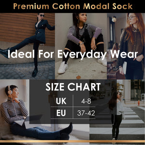 Black 6 Pack Womens Premium Modal Blend Socks