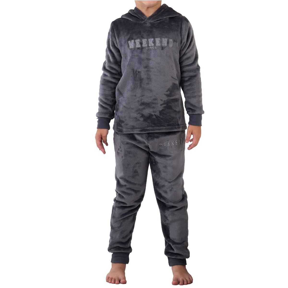 Boys Light Grey Flannel Fleece Pyjama Set