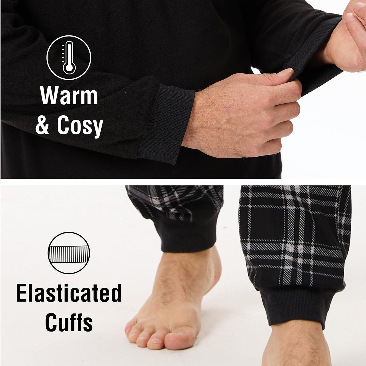 Mens Grey Checked Pyjama Set