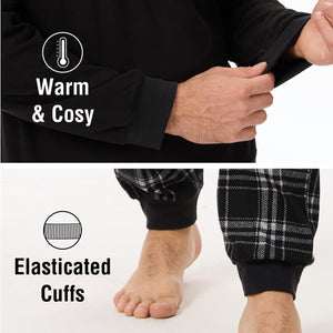 Mens Grey Checked Pyjama Set