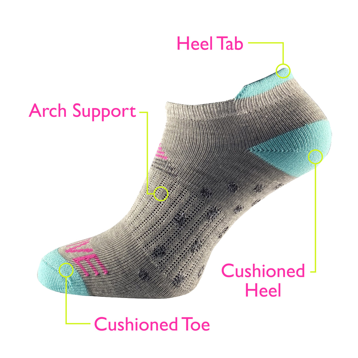 Girls 5PK Multi Dots Active Trainer Liners