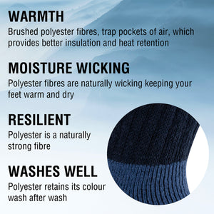 Mens 3 Pack Brushed Lounge Socks Tonal Black
