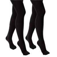 Girls 2pk Black Cosy Tights