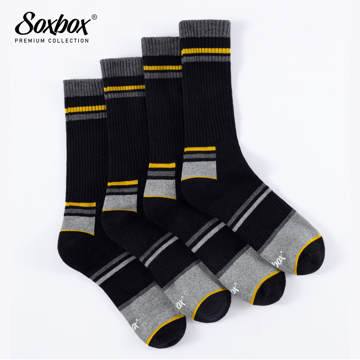 Mens 4PK Soxbox Black Work Socks