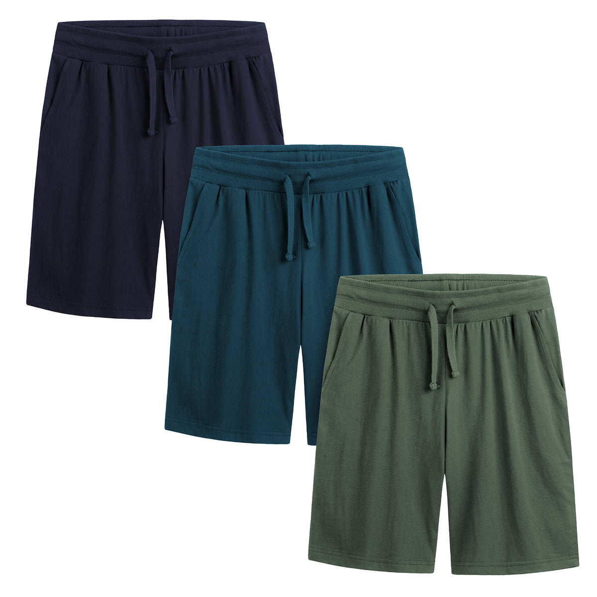 Mens 3PK Blue/Khaki Lounge Shorts