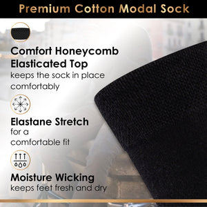 Black 6 Pack Mens Premium Modal Blend Socks
