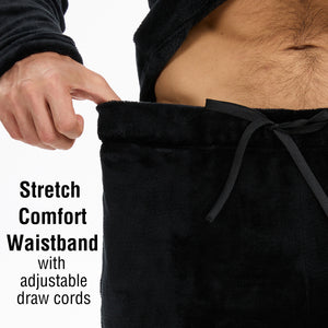 Mens Flannel Fleece Black Pyjama Set