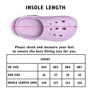 Womens Comfort Lilac Clogs