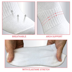 Ladies 15 Pack Cotton Blend White Trainer Liners