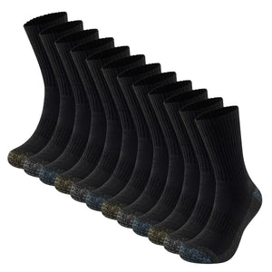 Mens 6 Pack Premium Cotton Blend Black Work Socks