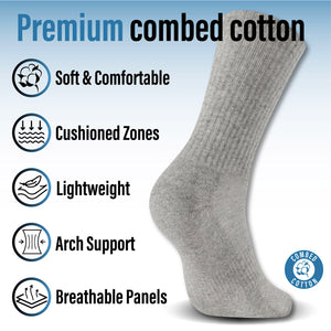 Mens 6 Pack Half Terry Sports Socks (Assorted)
