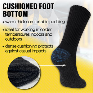 Mens 6 Pack Premium Cotton Blend Contrast Work Socks