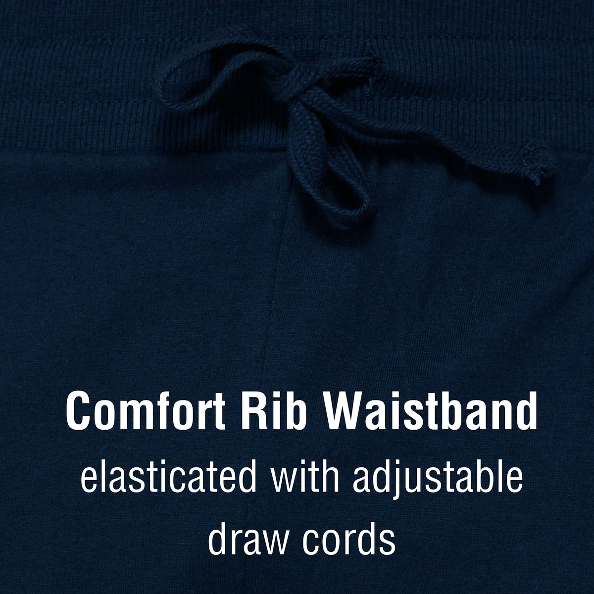 Navy Open Leg Lounge Pants With Ribbed Waistband