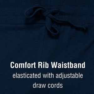 Navy Open Leg Lounge Pants With Ribbed Waistband