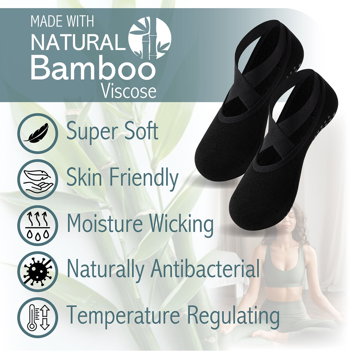 Womens 4pk Black Ballerina Socks