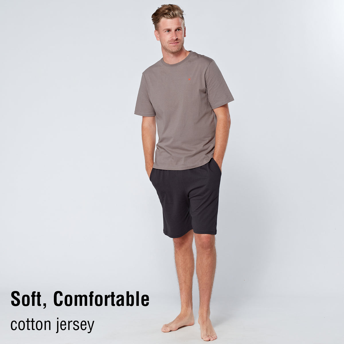 Taupe/Anthracite Shorty Pyjamas Set
