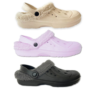 Ladies Fleece Lined Clogs new lilac