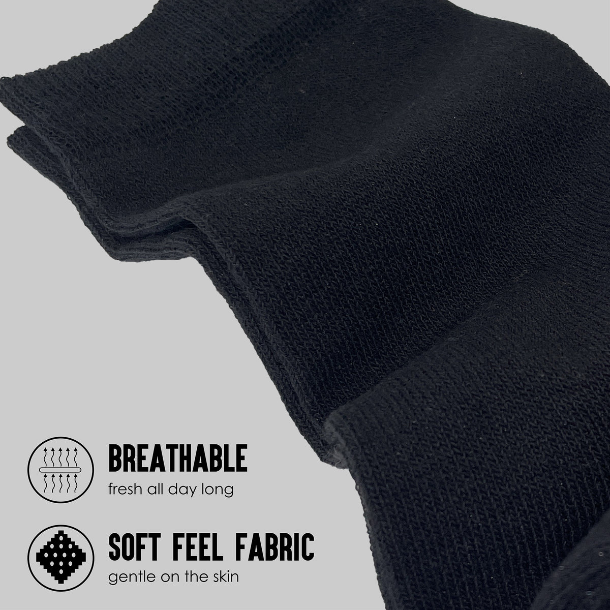 Women 6 Pack Cotton Rich Black Ankle Socks