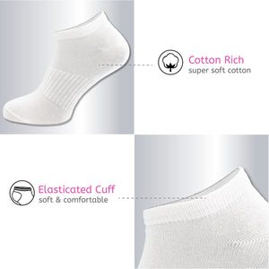 Ladies 12PK Trainer Liner Socks White