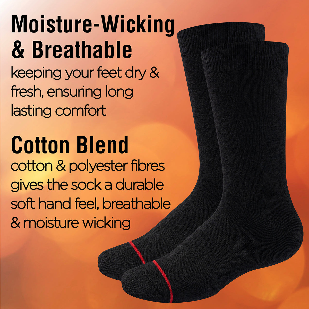 Mens 5 Pack Thermal Socks (Black)