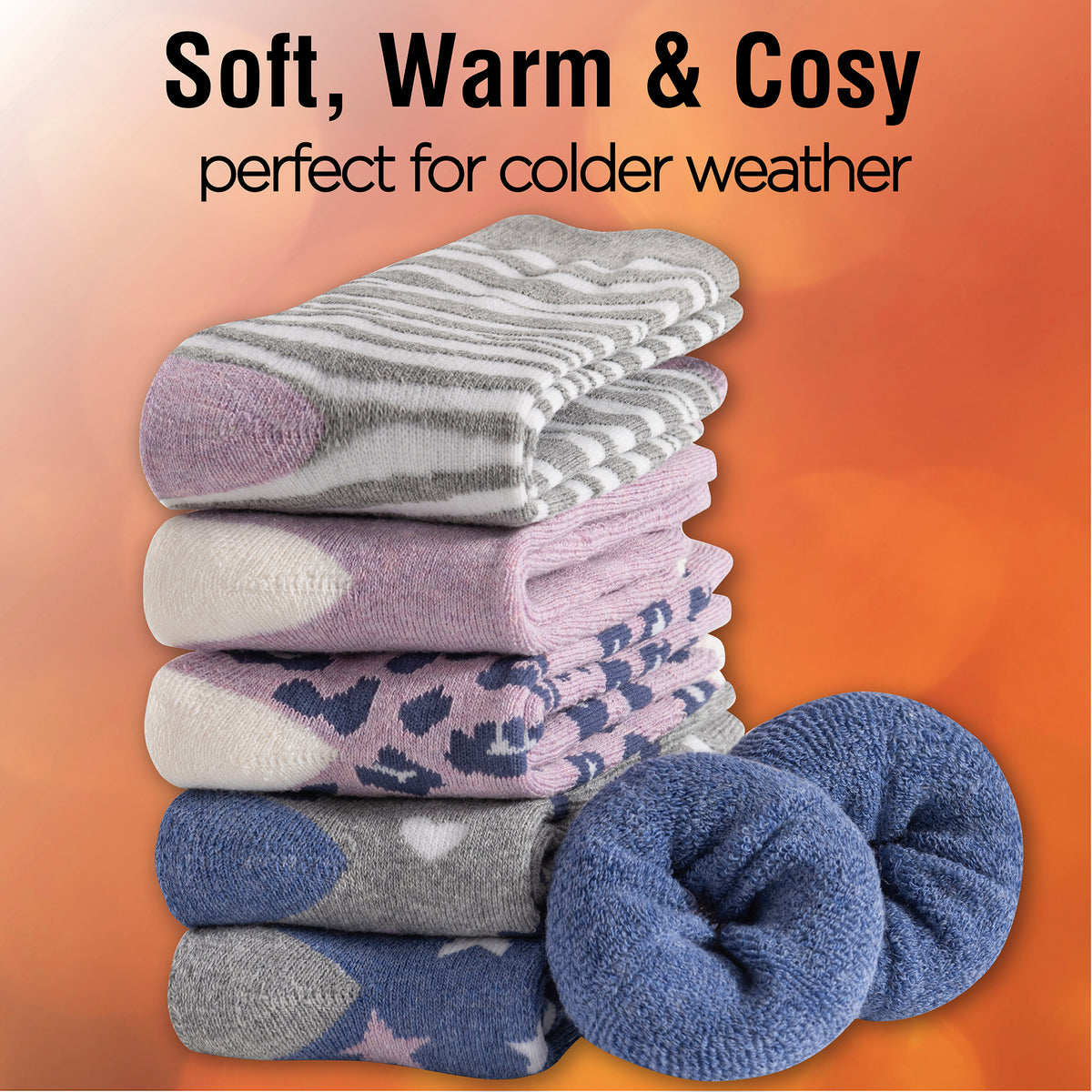 Girls 6pk Thermal Breathable Assorted Socks