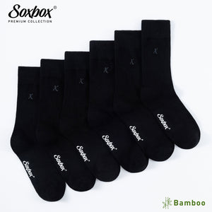 6PK Mens Bamboo Socks Black