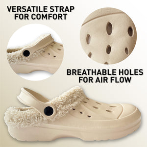 Ladies Fleece Lined Clogs beige