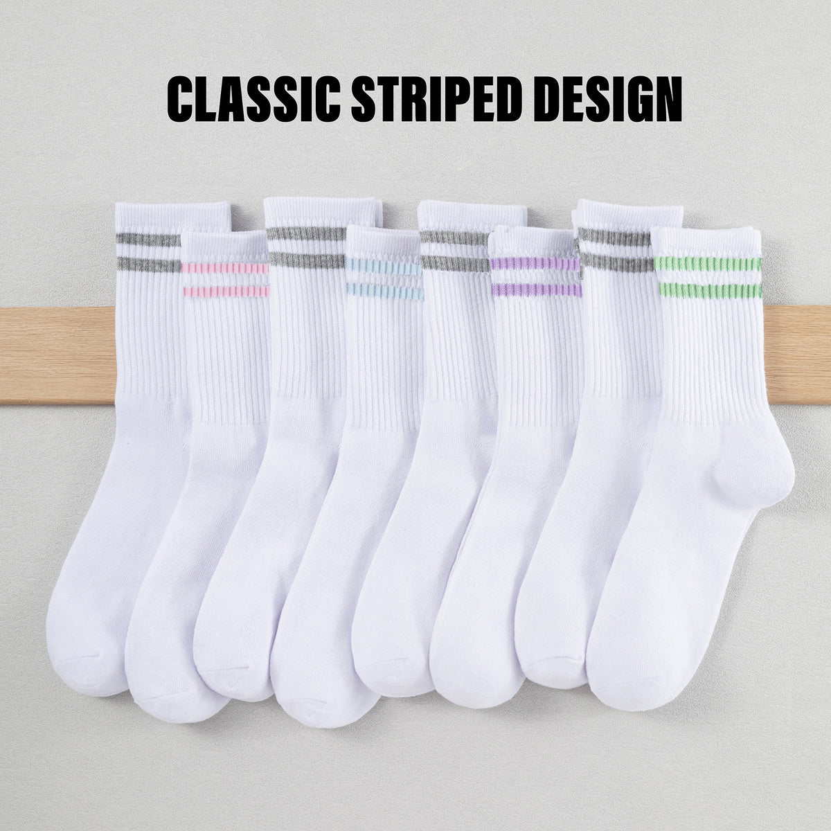 Girls 8pk Sports White Ankle Socks