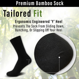 Black 10 Pack Mens Bamboo Blend Socks