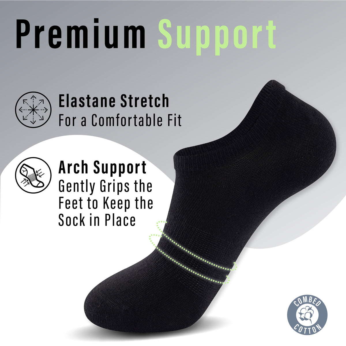 Mens 6pk Low Cut Black Trainer Socks