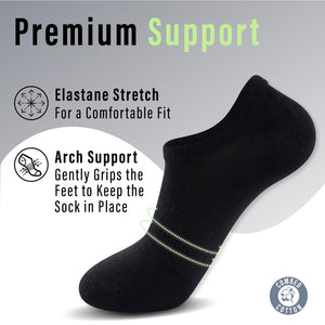 Mens 6pk Low Cut Black Trainer Socks