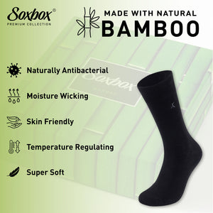 6PK Mens Bamboo Socks Black