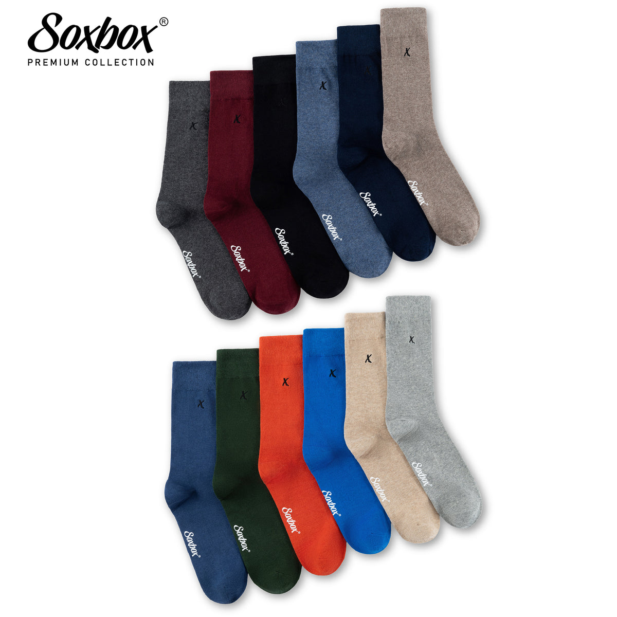 Mens 12PK Assorted Embroidery Socks - Soxbox