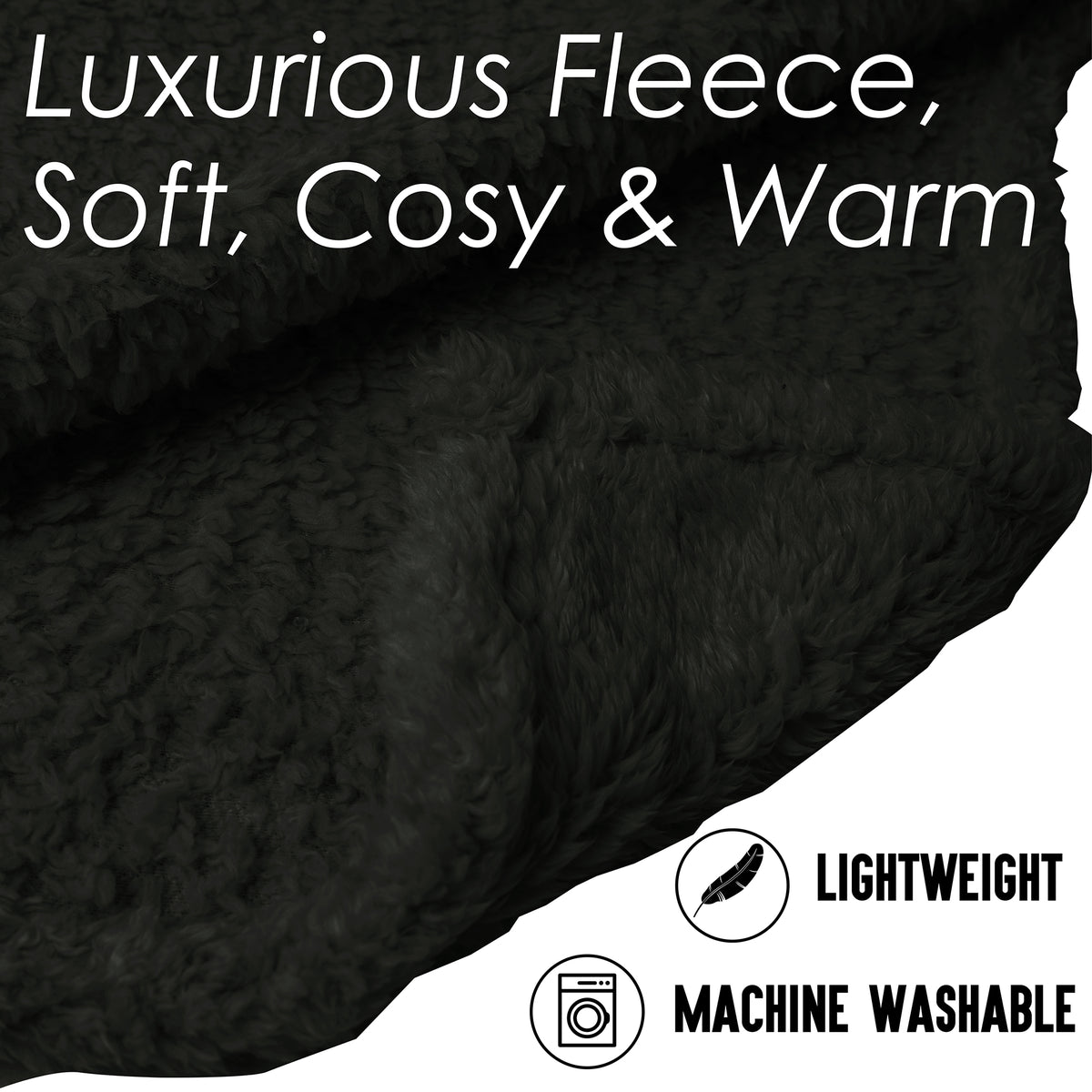 Teddy Fleece Blanket Black