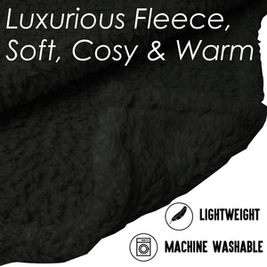 Teddy Fleece Blanket Black