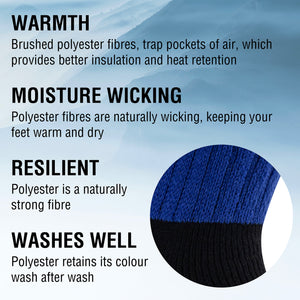 Mens 3 Pack Brushed Lounge Socks Colour Block