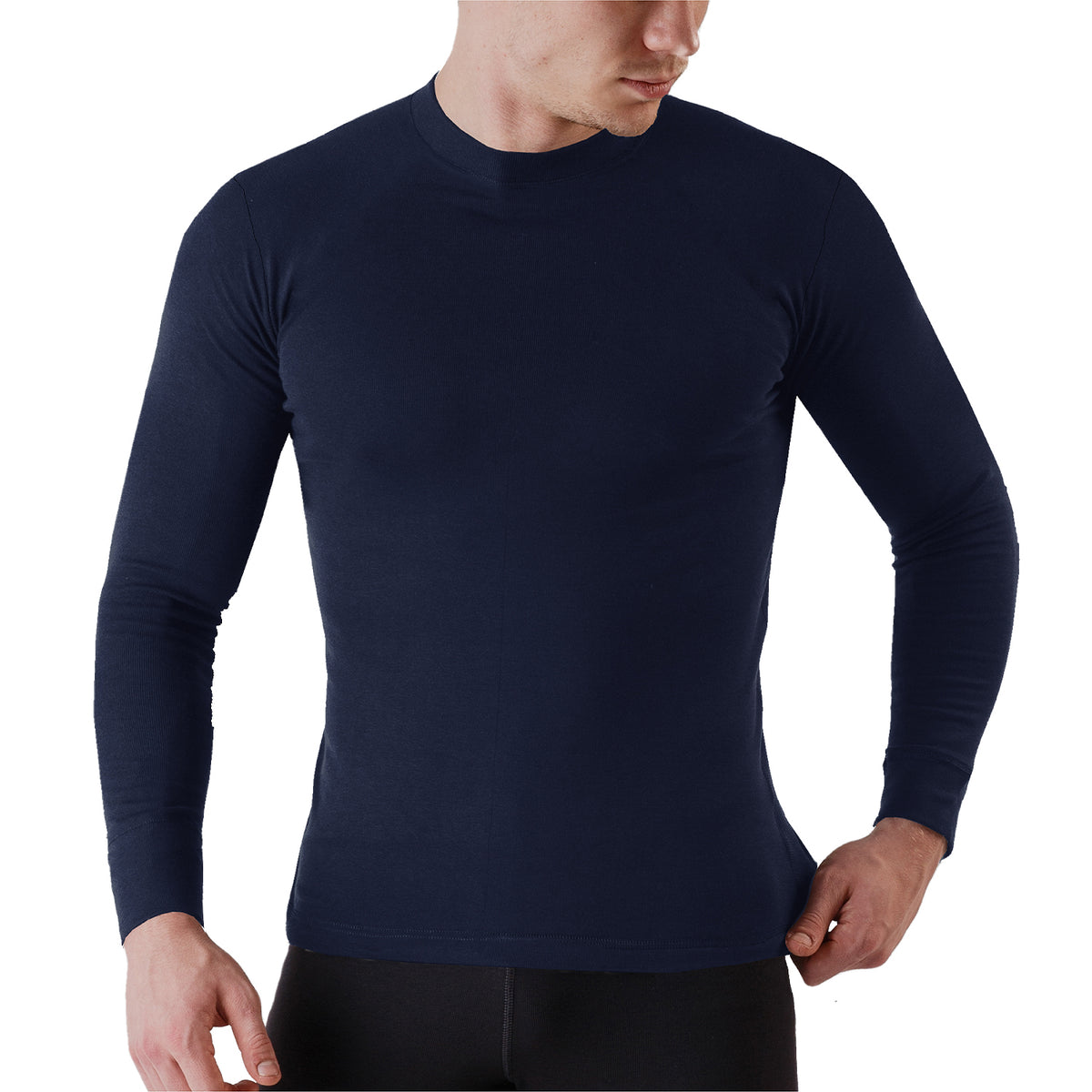 Mens Thermal Underwear High Neck Navy