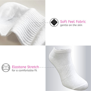 Ladies 12PK Trainer Liner Socks White