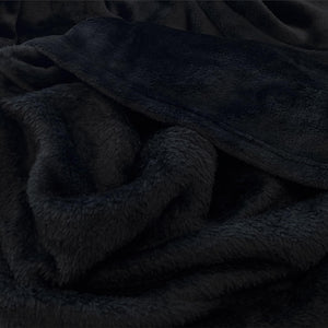 Mens Flannel Fleece Black Pyjama Set