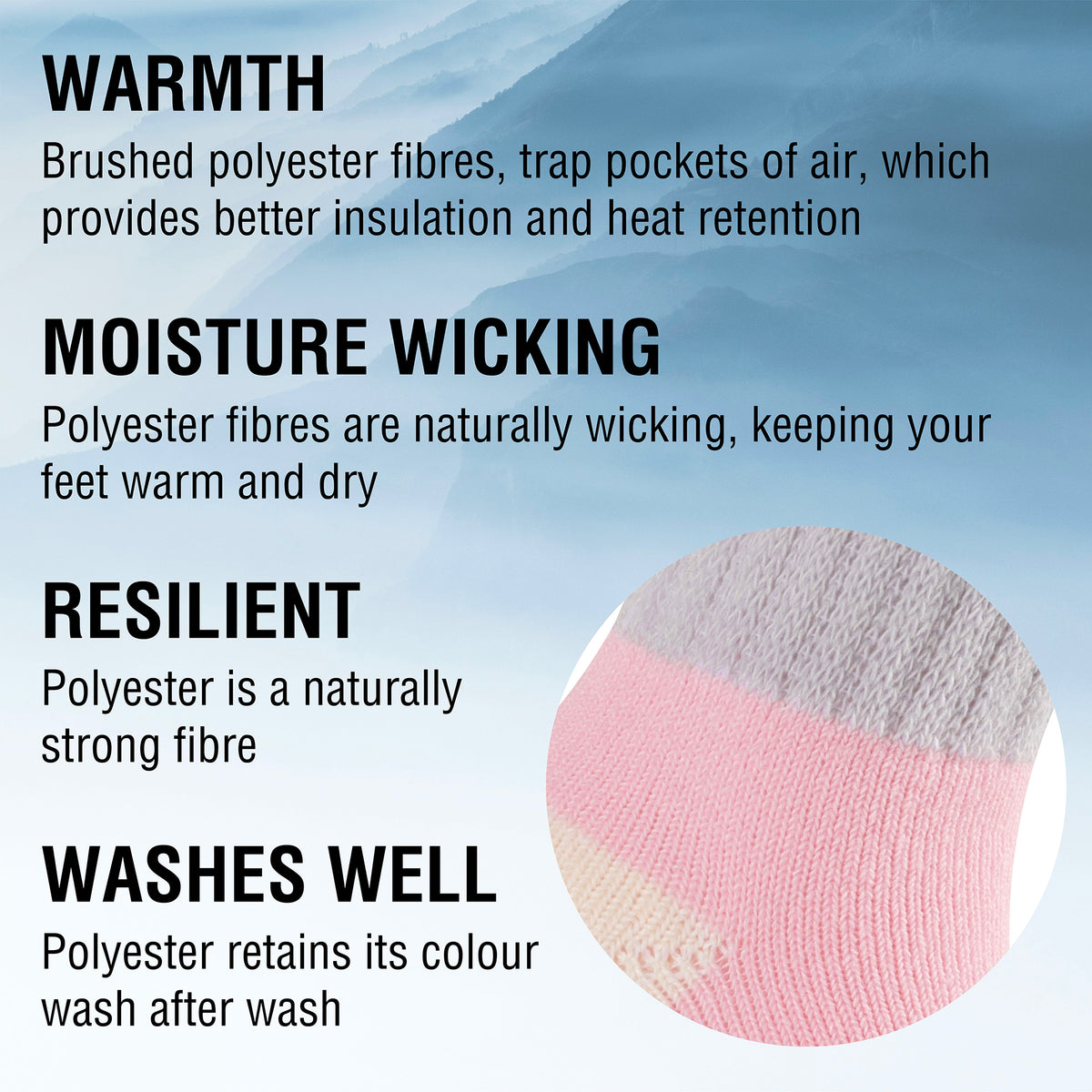 Womens 3 pack Brushed Lounge Socks Neutral Block