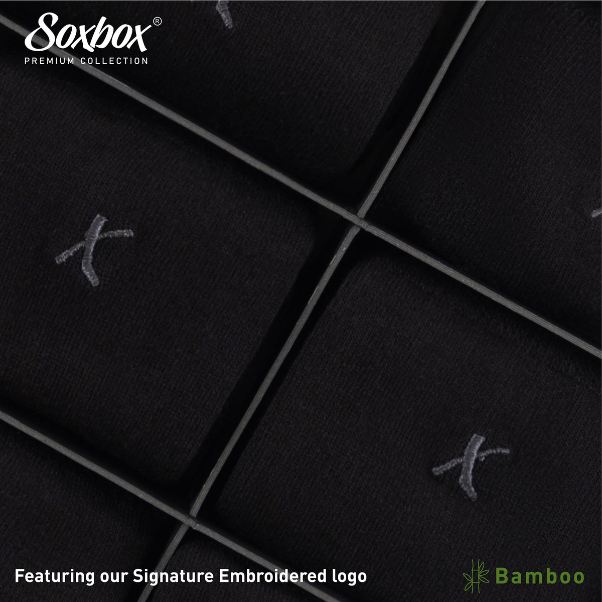 6PK Mens Bamboo Socks Black