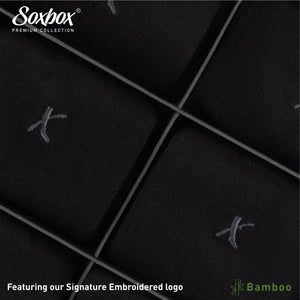 6PK Mens Bamboo Socks Black