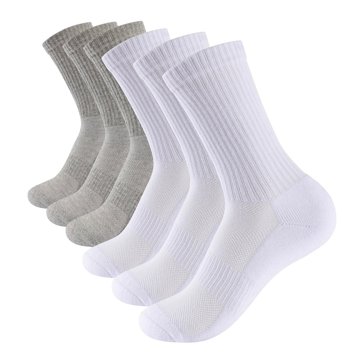 Mens 12 Pack Half Terry Grey Mix Sports Socks