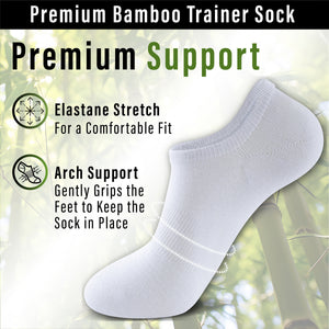 Womens 12pk Bamboo assorted Trainer Socks