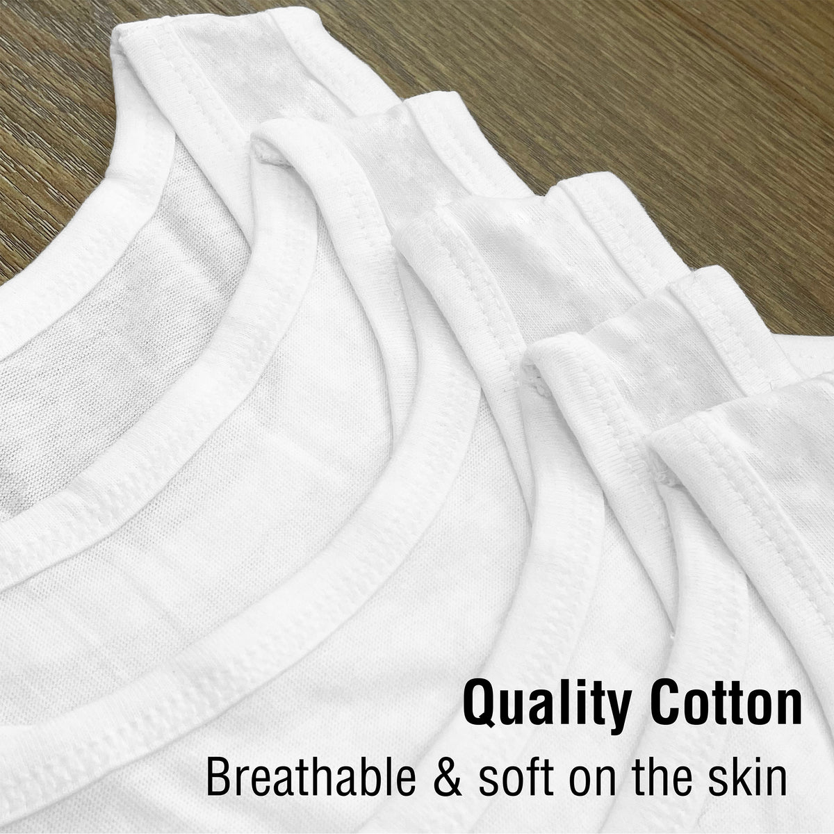 Boys White 5 Pack Vests