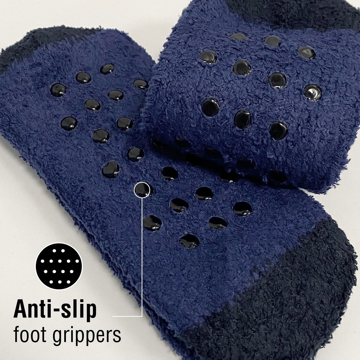 5PK Mens Cosy Socks Blue/Black
