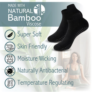 Womens 4PK Yoga & Pilates Black Trainer Socks