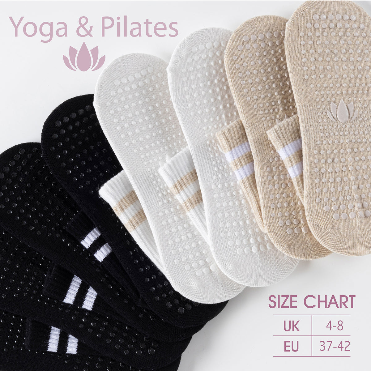 Womens 4pk Yoga & Pilates Neutral Ankle Socks