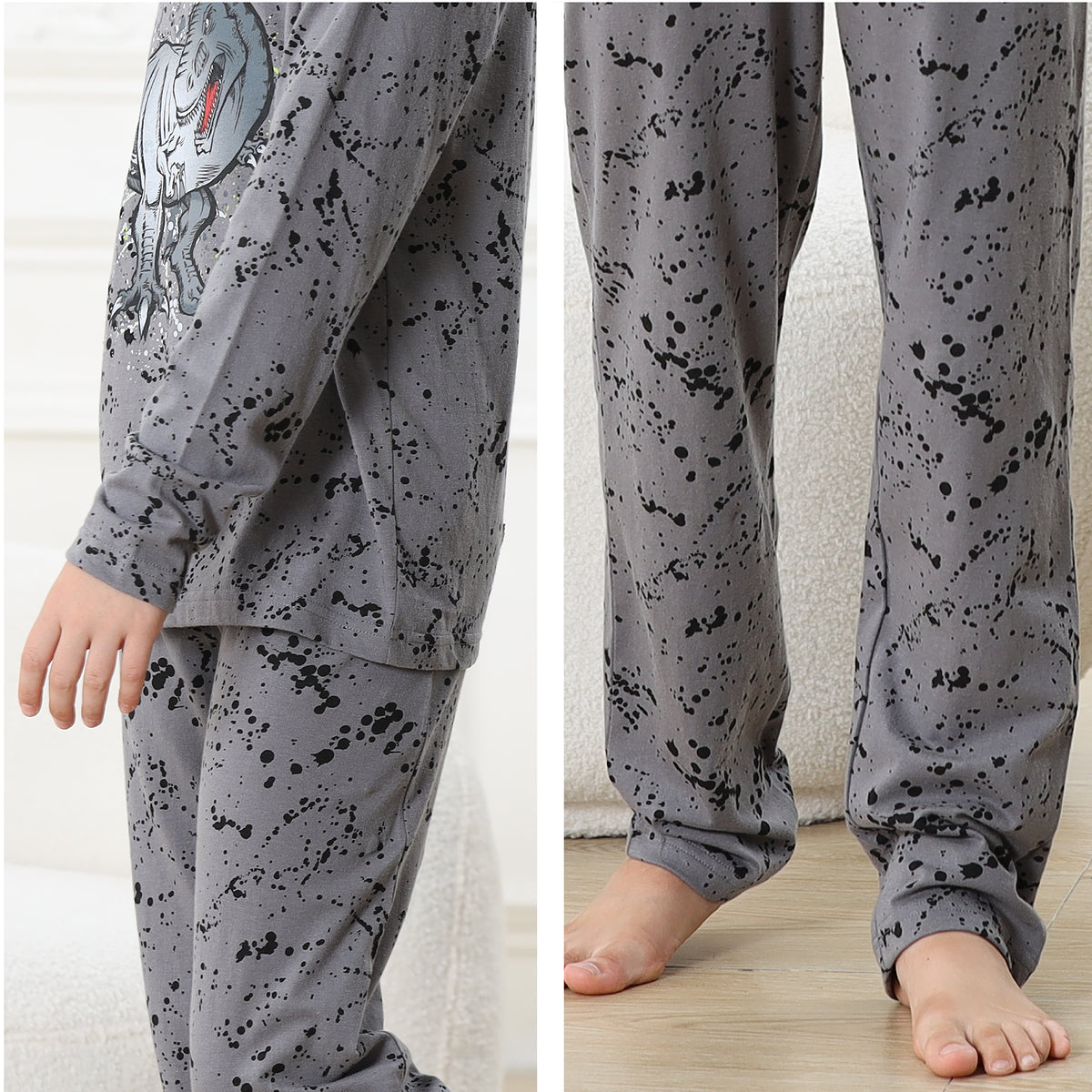 Boys Long Sleeve Dino / Football Pyjamas